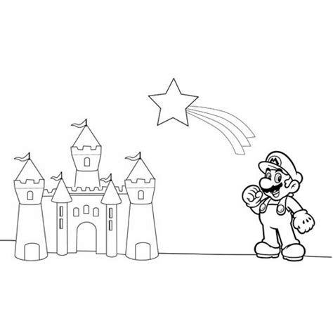 Mario Bros With Castle At Christmas Coloring Book 🐹 Free Online