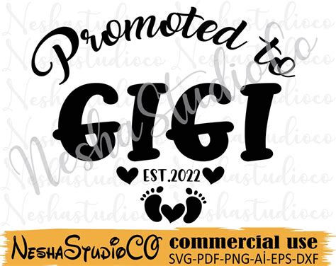 Promoted To Gigi Svgpromoted To Gigi Est2023 Svggigi Etsy