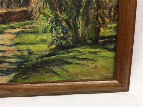 Vintage Oil Painting Of Palm Tree Garden In Love With