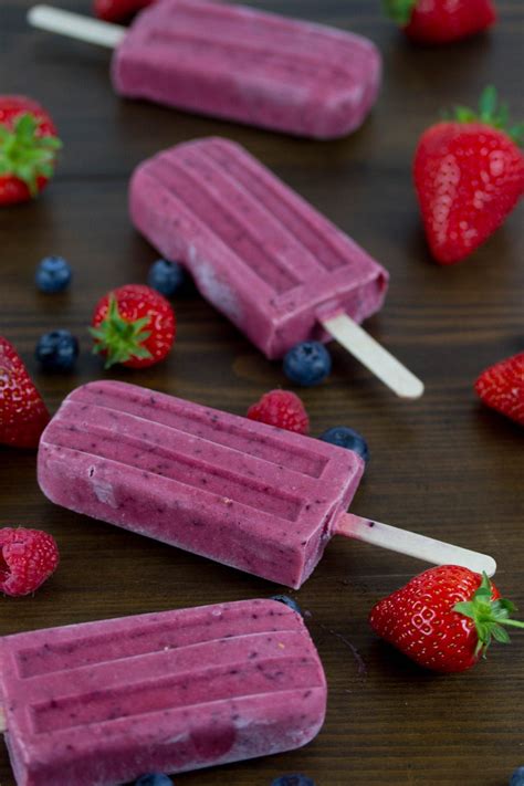 Triple Berry Homemade Ice Lollies Recipe Homemade Popsicles