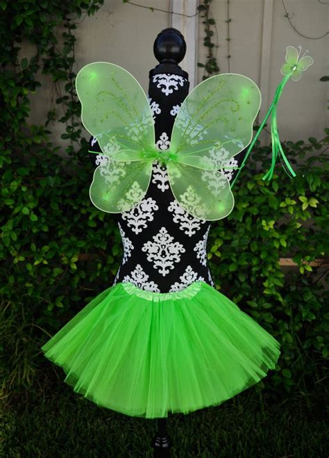 Lime Green Fairy Princess Dress Up Set With Wings Tutu And Wand