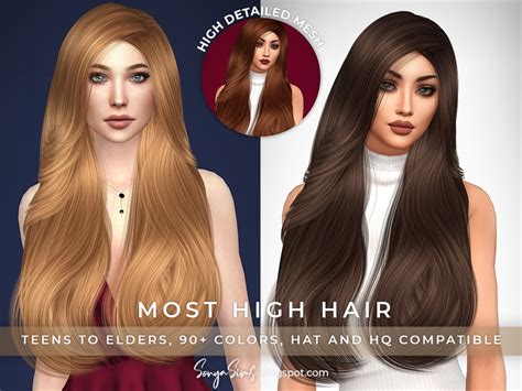 Sonyasims Most High Hair The Sims 4 Catalog