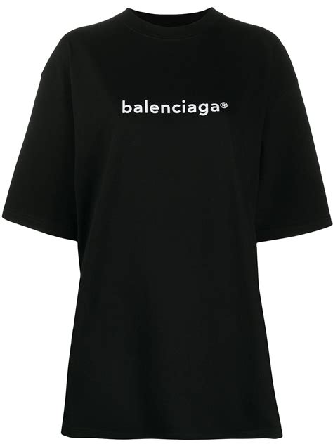 balenciaga oversized logo print t shirt farfetch