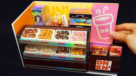 Diy Miniature Realistic Shop Dunkin Shop Doughnut Showcase~ Youtube