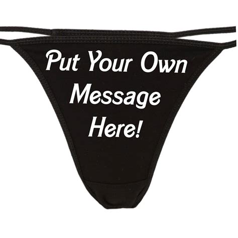 personalized black thong underwear your message custom panties and logo sexy funny rude slutty