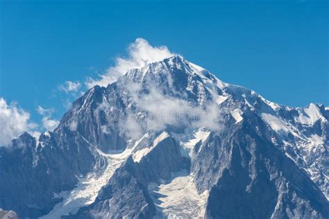 Amazing View Over The Mont Blanc The Highest Mountain Of Europe Stock