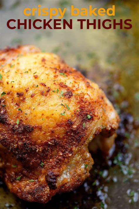 Each bite will come with crisp skin, juicy chicken, and a. Crispy Baked Chicken Thighs | Recipe in 2020 | Crispy ...