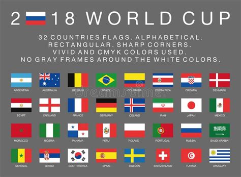 Fifa World Cup 2018 Flags Of 32 Countries Editorial Photography