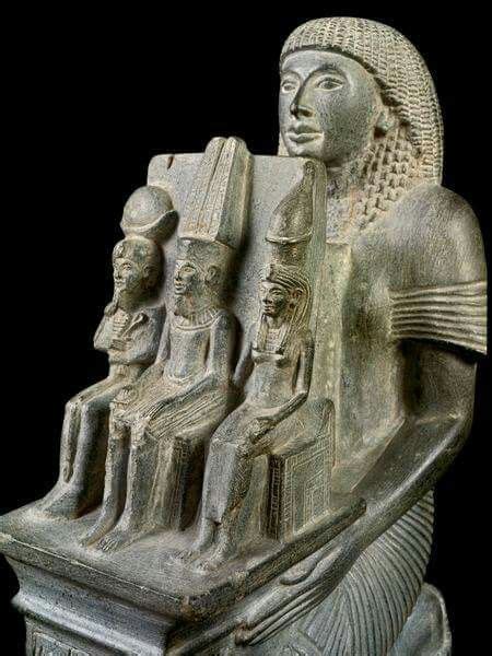 Statue Of Ramesses Nakht Holding The Theban Triad Ramesses Nakht The