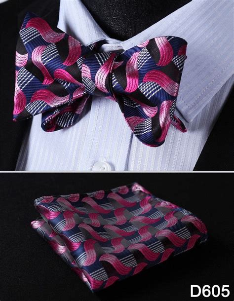 Bow Tie And Pocket Square Set Paisley Floral Jacquard Woven