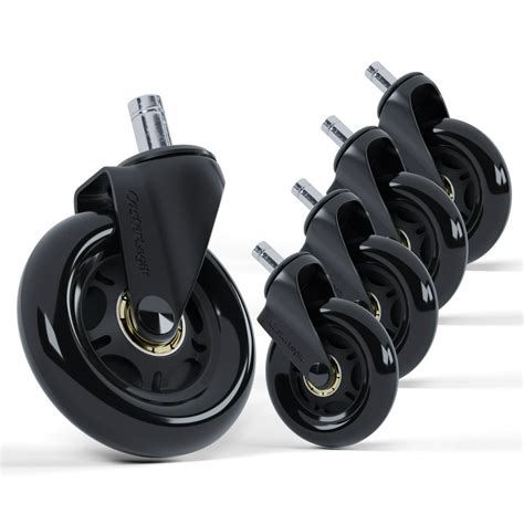 The Best Office Chair Caster Wheels Set Of 5 Heavy Duty Soft Rubber