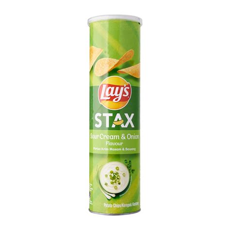 Lays Stax Sour Cream And Onion Potato Chips 135g Lazada Singapore