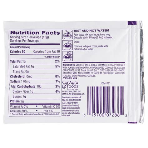 Gs1 128 label template is a application for a line of credit standard while using gs1 manifestation using the code 128 fridge code requirements. Swiss Miss No Sugar Added Hot Chocolate Mix - 24 / Box
