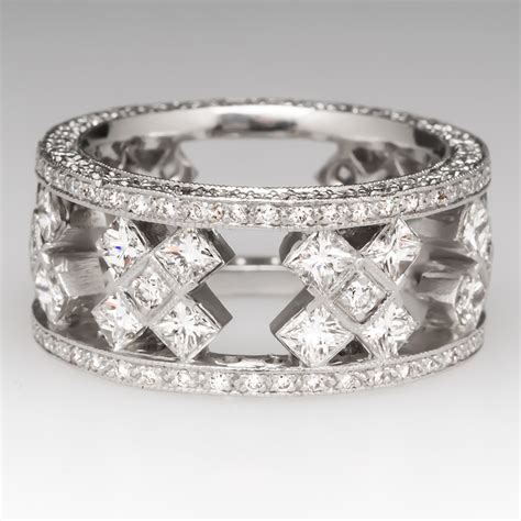 Work with the best designers in the business. Substantial Platinum Wide Band Diamond Cocktail Ring