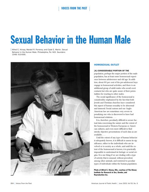 Pdf Alfred C Kinsey A Pioneer Of Sex Research