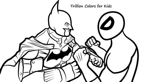 How To Draw Batman Vs Spiderman Coloring Pages Coloring
