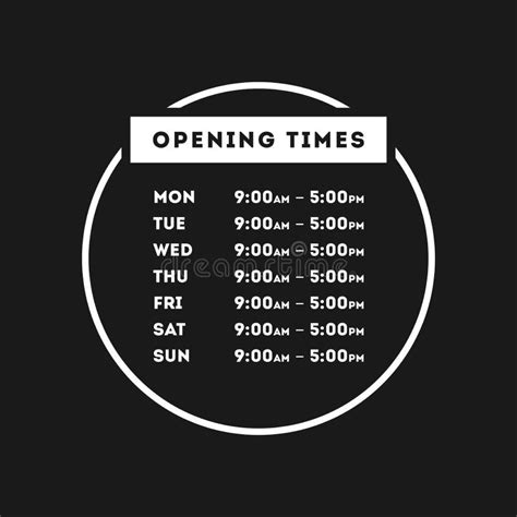 Shop Opening Time Hours Vector Template Stock Vector Illustration Of