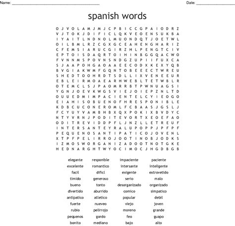 Spanish Word Search Puzzles Printable Word Search Printable