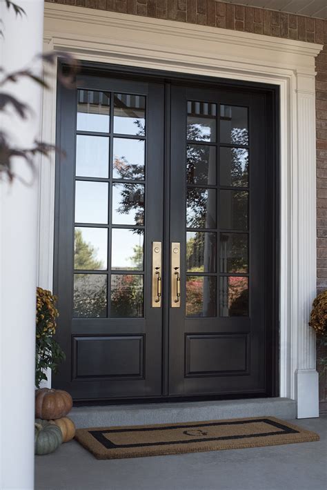 Doors and house entrance fronts, cartoon vector icons. Black Double Front Doors for Fall - Room For Tuesday