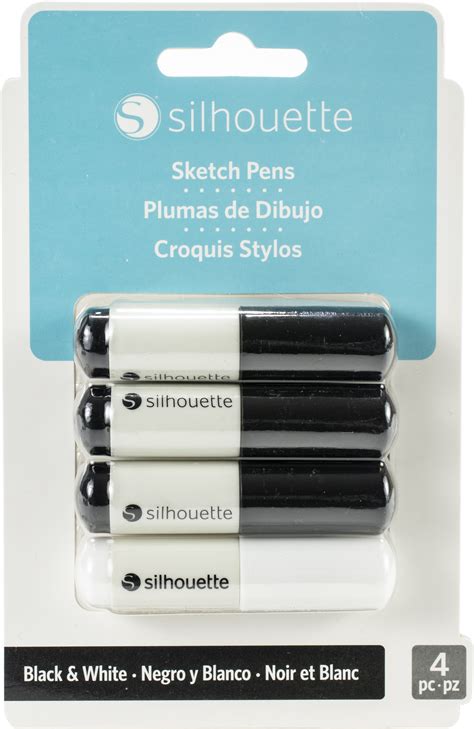 Silhouette Sketch Pens 4pkg 3 Black And 1 White Set Of 2 Ebay