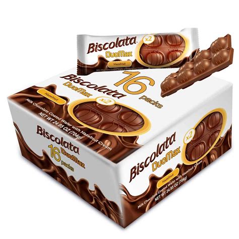 Biscolata Duomax Hazelnut Chocolate Wafer Bars Pack Pieces