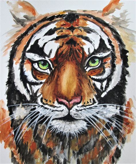 Tiger Painting Original Watercolour Painting Folksy