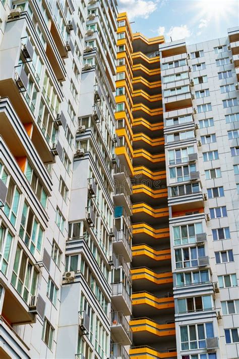 Facade Of A Modern Multi Storey Residential Complex Apartment Building