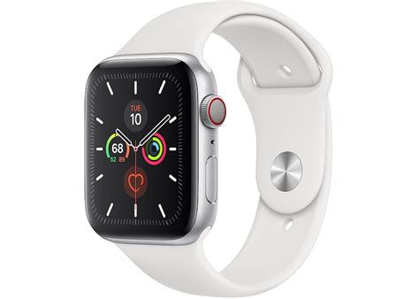 Apple Watch Series 5 Gps Cellular 44mm Silver Aluminum With White