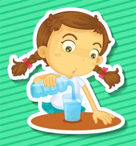 Best Child Drinking Water Illustrations Royalty Free Vector Graphics
