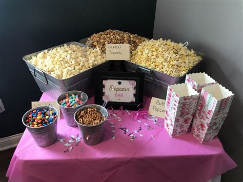 Popcorn Bar Cute Idea For Graduation Party Graduation Party Popcorn Bar Party