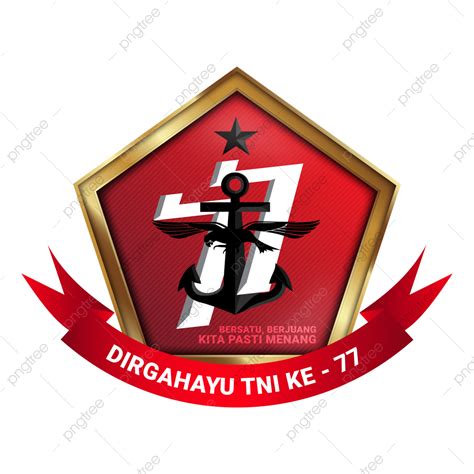 Gambar Hut Tni Tentara Nasional Indonesia Ke 77 Logo With Curve Ribbon