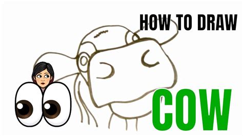 How To Draw A Silly Cow Close View Of Cows Face Youtube