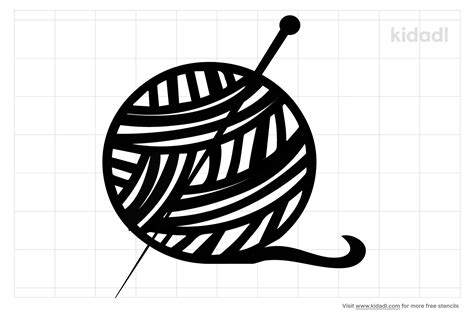 Free Knitting Ball Stencil Stencil Printables Kidadl
