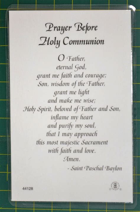 Prayer Before Holy Communion Laminated Prayer Card 110 X 70mm Holy
