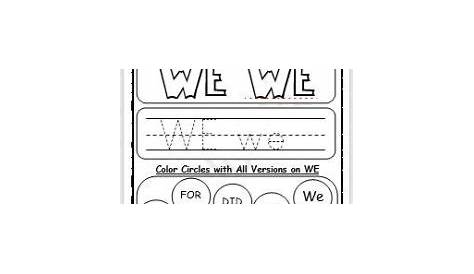 We Sight Word Printable Worksheet - EnglishBix