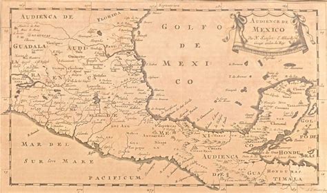 Early Map Of Mexico Circa 1662 1700