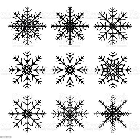 Snowflake Silhouette Icon Symbol Design Winter Christmas Vector Stock
