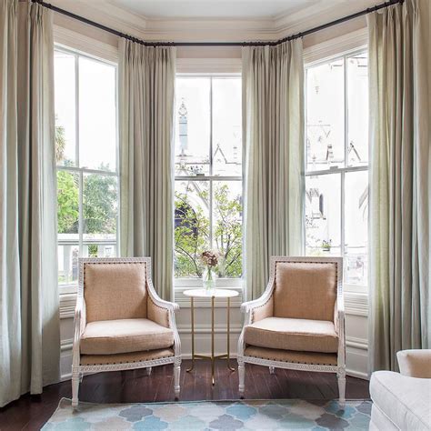 5.7 i have a very similar window like the one in this article, only it has 4 windows. French Bay Window Chairs - Transitional - Living Room