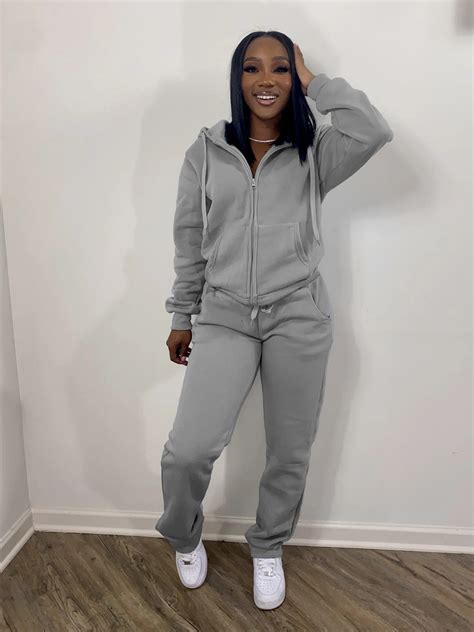 2023 Two Piece Women Sweatpants And Hoodie Set Gray Red Black Blue Sweatsuits For Women Casual