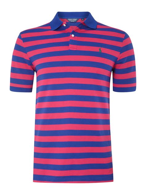 Ralph Lauren Golf Striped Polo Shirt In Red For Men Blue Lyst