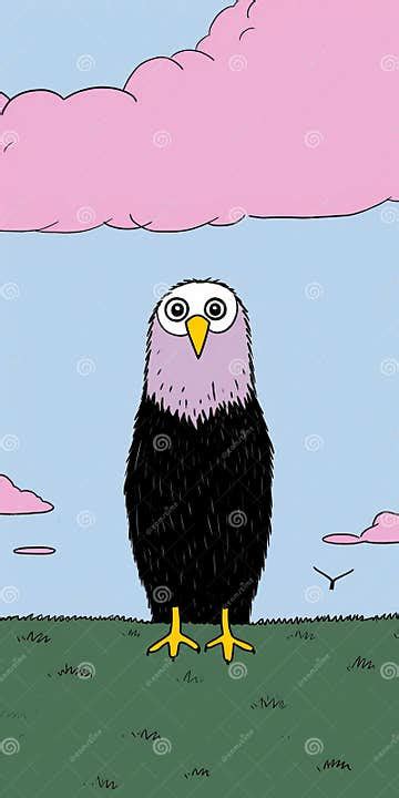 Perturbed Eagle A Kawaiipunk Satirical Comic Illustration By Allie Brosh Stock Illustration