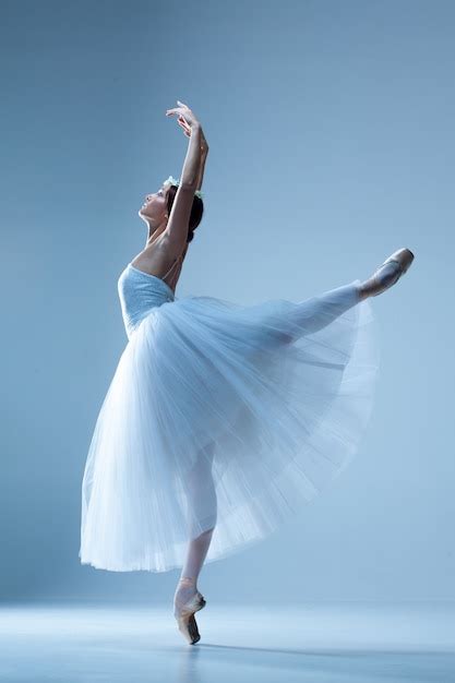 Free Photo Classic Ballerina Dancing On Blue
