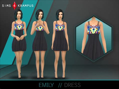 Emily Dress By Sims4krampus Sims 4 Female Clothes