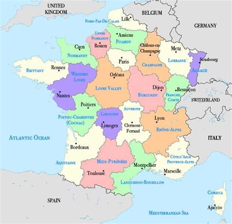 France Region And City Map