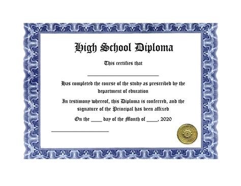 30 Real And Fake Diploma Templates High School College Homeschool