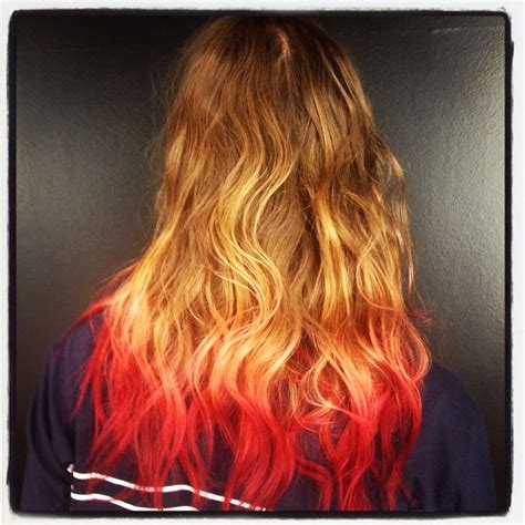 Blonde dip dye and restyle hair cut. Brown blonde pink red dip dye hair. It'd be for Ragnar but ...