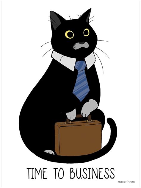Business Cat Poster By Mmmham Redbubble