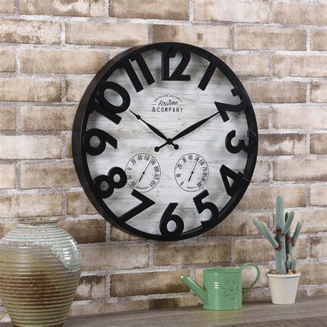 Firstime And Co® Sherwood Shiplap Farmhouse Outdoor Clock American