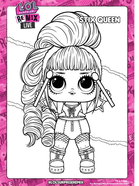 Remix fashion doll honeylicious with 25 surprises. LOL Surprise Remix coloring pages and activity pages ...
