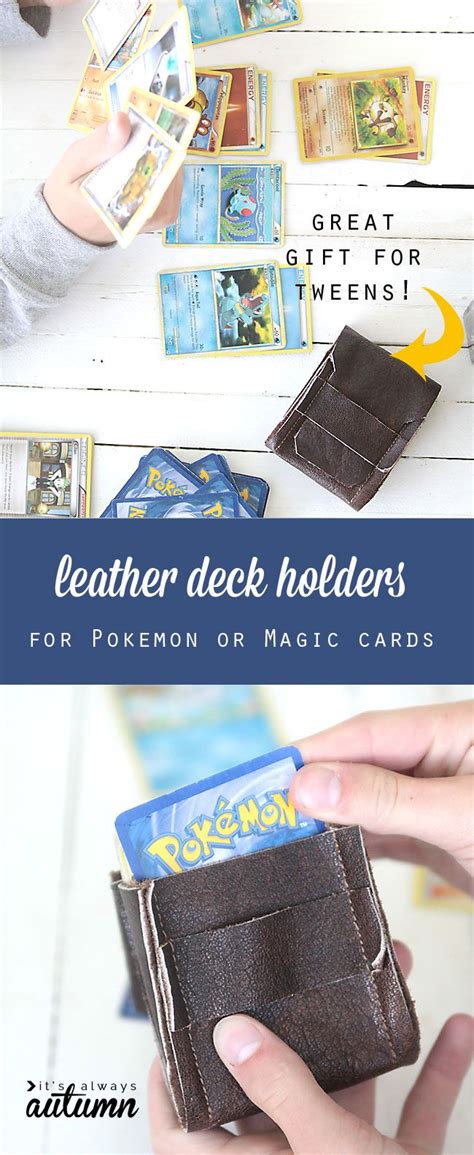 My Boys Would Love This Make A Diy Leather Deck Holder For Pokemon Or